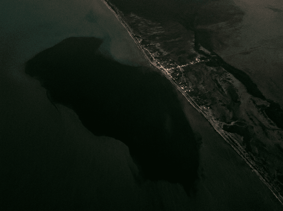 The Indian Ocean coastline at Dar es Salaam at last light